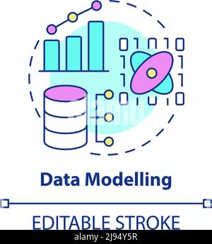 Data modelling concept icon Stock Vector