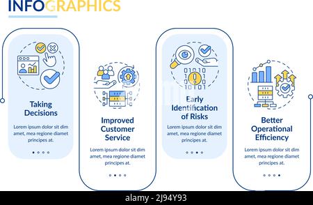 Advantages of big data processing rectangle infographic template Stock Vector