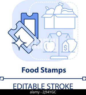 Food stamps light blue concept icon Stock Vector