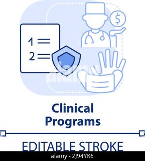 Clinical programs light blue concept icon Stock Vector
