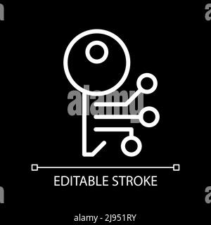 Encryption pixel perfect white linear icon for dark theme Stock Vector