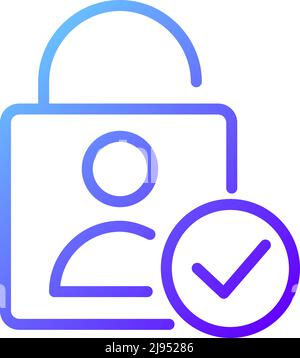 User authentication pixel perfect gradient linear vector icon Stock Vector