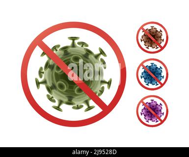 Anti bacteria and germs vector signs set. Anti bacteria and germs ...