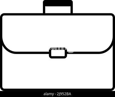 Briefcase icon black line with white backgound. Pixel perfect simple vector Stock Vector