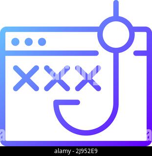 Phishing pixel perfect gradient linear vector icon Stock Vector