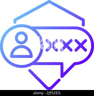 Encrypted messaging pixel perfect gradient linear vector icon Stock Vector