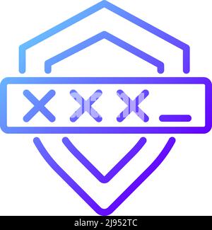Strong password pixel perfect gradient linear vector icon Stock Vector