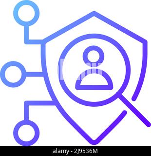 Access control pixel perfect gradient linear vector icon Stock Vector