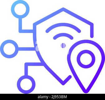 VPN pixel perfect gradient linear vector icon Stock Vector