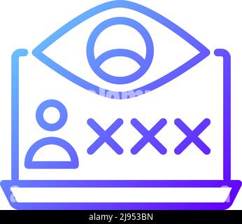 Spyware pixel perfect gradient linear vector icon Stock Vector