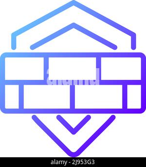 Firewall pixel perfect gradient linear vector icon Stock Vector