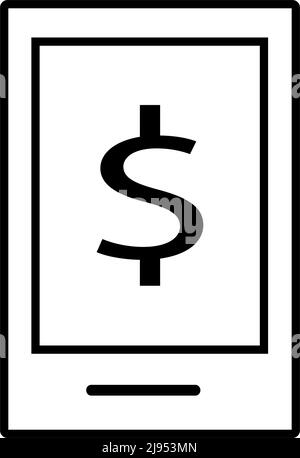 Smartphone icon black line with white backgound. Pixel perfect simple vector Stock Vector