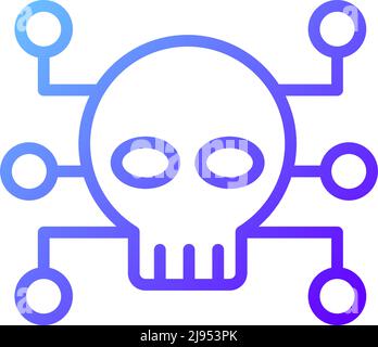 Cybercrime pixel perfect gradient linear vector icon Stock Vector