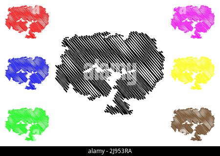 Alon island (Republic of Finland) map vector illustration, scribble ...