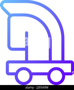 Trojan horse pixel perfect gradient linear vector icon Stock Vector