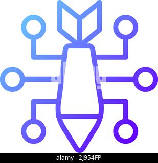Cyber attack pixel perfect gradient linear vector icon Stock Vector