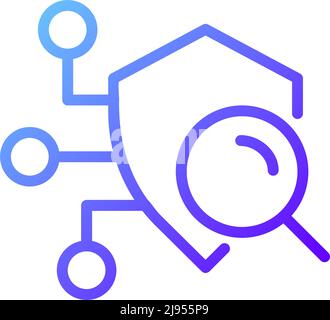Security scan pixel perfect gradient linear vector icon Stock Vector