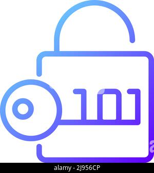 Decryption pixel perfect gradient linear vector icon Stock Vector