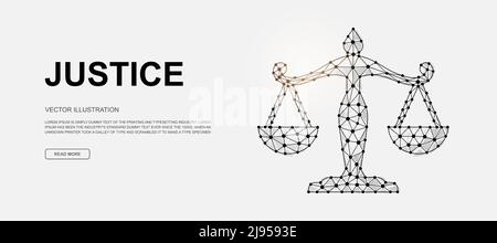 Scales 3d low poly symbol for landing page template. Justice design illustration. Polygonal Balance illustration for homepage design, adv page. Stock Vector