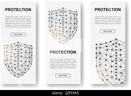 virus protection with symbols polygonal vector illustration design ...