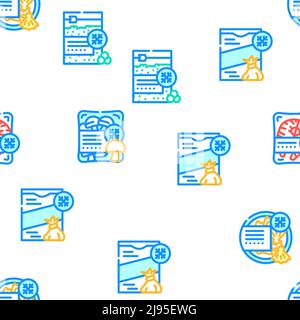 Frozen Food Storage Packaging Icons Set Vector Stock Vector