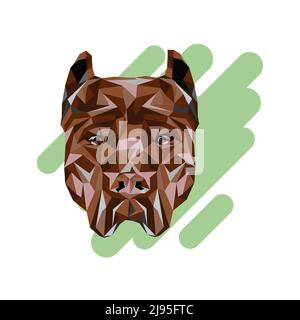 pitbull terrier dog on pop art geometric illustration Stock Vector
