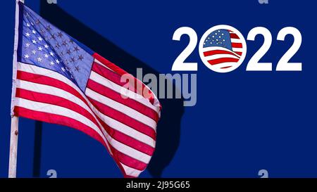 illustration graphic of election 2022 circle shape perfect for election day, wallpaper, icon, poster, celebration Stock Photo