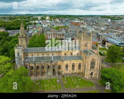 Aerial view from drone of Dunfermline Abbey  ,Dunfermline, Fife, Scotland Stock Photo