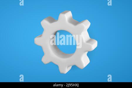 3D violet gear, setting symbol. Gear symbol of workflow concept. Vector illustration. Stock Vector