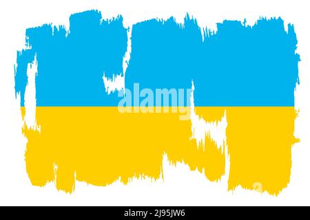 Ukraine flag brush concept. Flag of Ukraine grunge style banner background Stock Vector