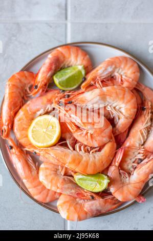 ocean king prawns or jumbo shrimps Stock Photo