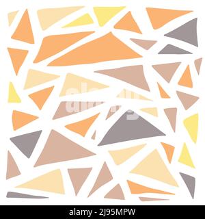 Vector orange and grey colors various abstract triangle shapes. Cute geometric nursery clipart. Hand drawn doodle illustration. Perfect for textile Stock Vector