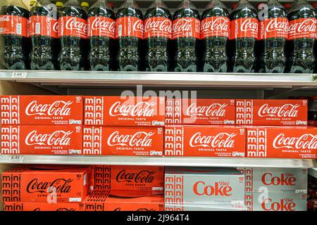 Miami Beach Florida,Publix grocery store supermarket display sale shelf shelves inside interior,Coca Cola products soft drinks cola soda