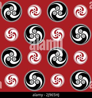 Tomoe hams pattern vector design, symbol of Japanese culture Stock Vector