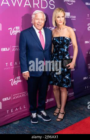 New York, NY - May 18, 2022: Robert Kraft and Dana Blumberg attend the 15th Annual Sports Business Journal Awards ceremony at New York Marriott Marquis Hotel Stock Photo