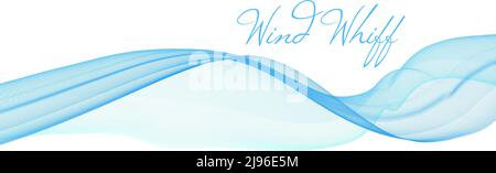 Wind whiff. Subtle transparent wavy light blue veil. Elegant vector graphics Stock Vector