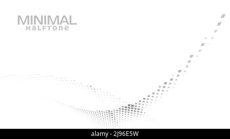 Abstract background with grey curved halftone line. Minimal vector graphics Stock Vector