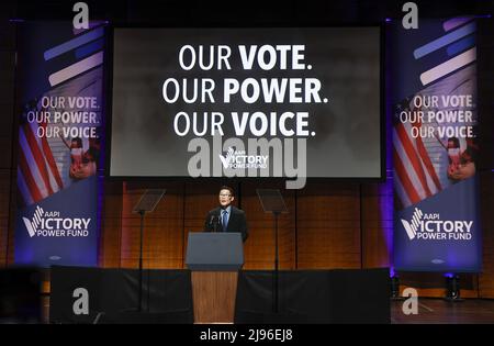 Washington, USA. 20th May, 2022. Vice President Kamala Harris delivers remarks during the Asian American Pacific Islander Celebration in Washington, DC on Friday May 20, 2022. Photo by Jemal Countess/UPI Credit: UPI/Alamy Live News Stock Photo