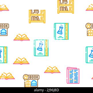 Book And Magazine Press For Read Icons Set Vector Stock Vector