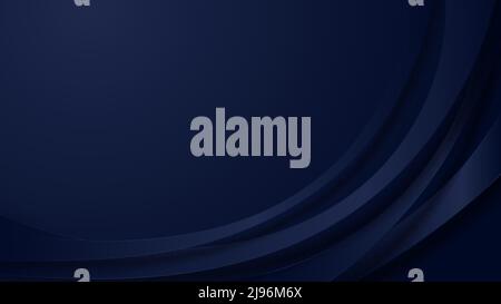 Abstract luxury template background blue curved lines shapes overlapping layers with lighting. Vector illustration Stock Vector