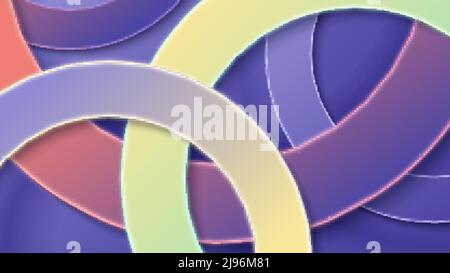 Abstract circles border lines overlapping layer pattern background. Vector illustration Stock Vector