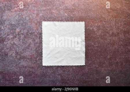 Light blue color microfiber eyeglasses cleaning cloth Stock Photo