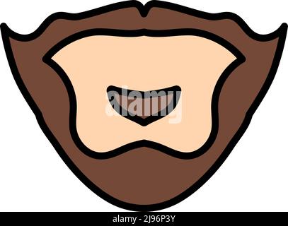 Goatee Icon. Editable Bold Outline With Color Fill Design. Vector Illustration. Stock Vector