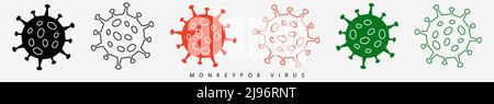 Set icon sign monkeypox. Pox virus concept. Vector illustration Stock Vector