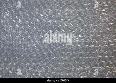 Translucent plastic air bubble packing background Stock Photo