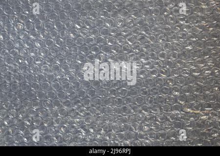 Translucent plastic air bubble packing background Stock Photo