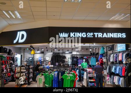 Belfast International Airport, North Ireland- May 3, 2022; JD store at Belfast International Airport Stock Photo