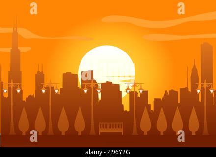 Vector illustration of urban skylines Stock Vector