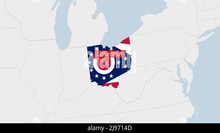 Travel to Ohio concept, map with pin on map of Ohio. Vacation ...