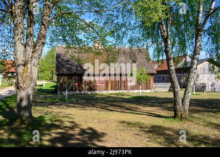 Wdzydze Kiszewskie, Poland - May 15, 2022: Homestead in Kashubian Ethnographic Park in Wdzydze Kiszewskie Stock Photo